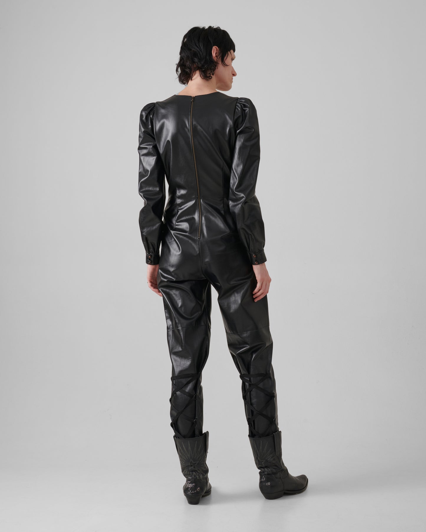 Iconico Leather Jumpsuit Night