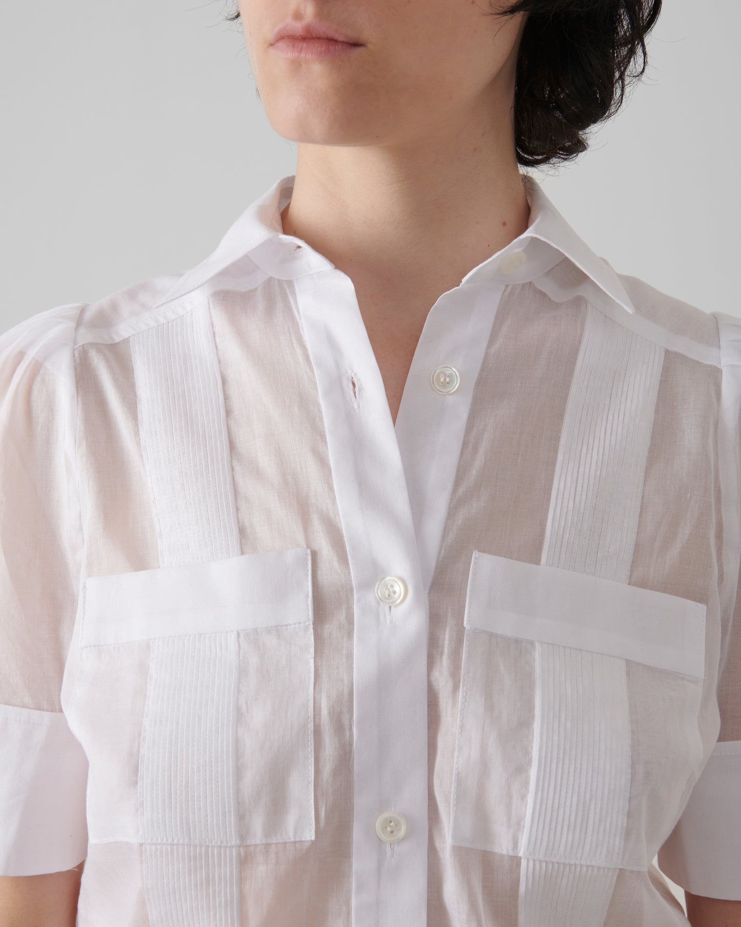 Guayabera Short Sleeve White