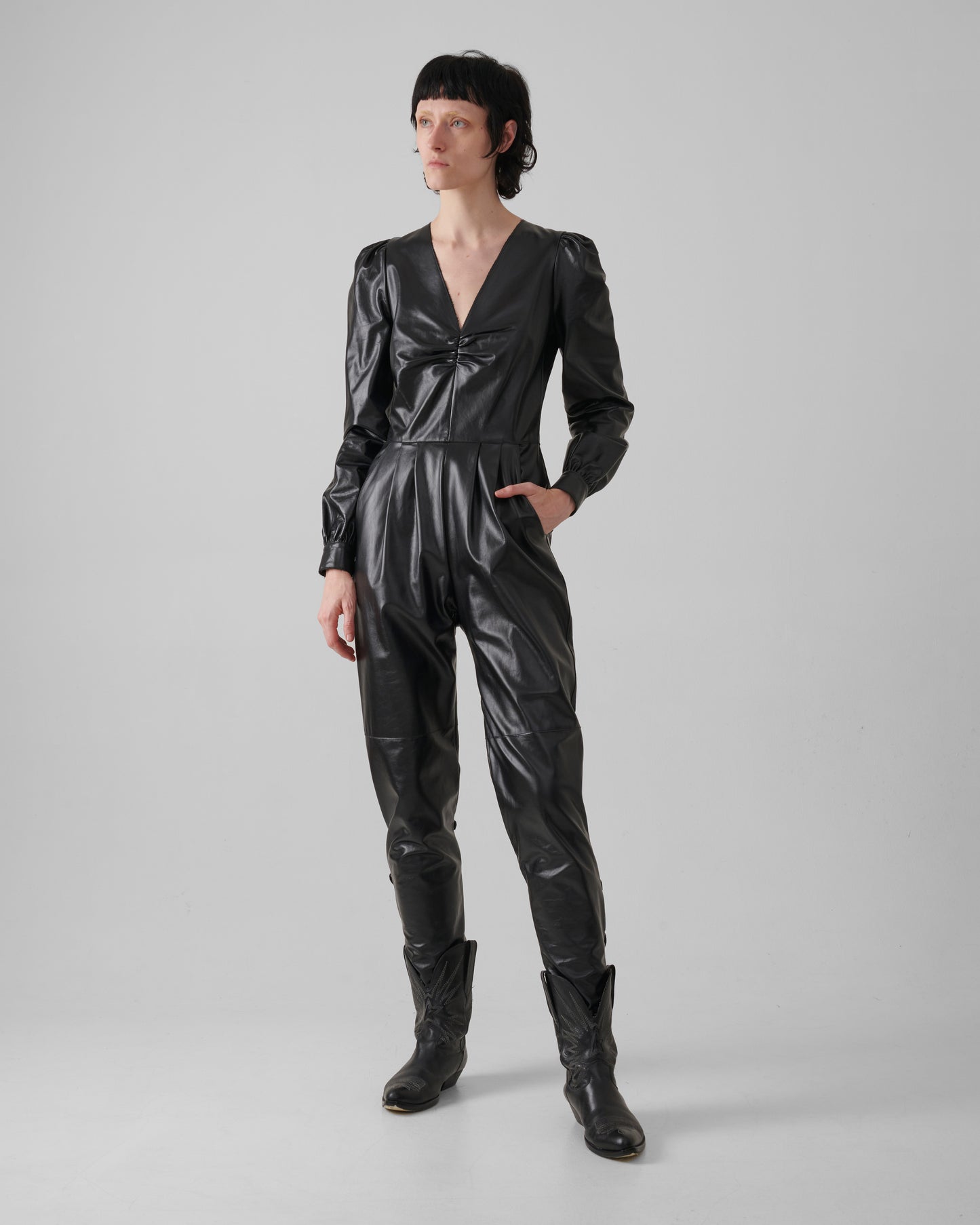Iconico Leather Jumpsuit Night