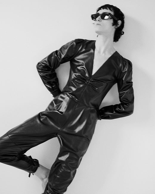 Iconico Leather Jumpsuit Night