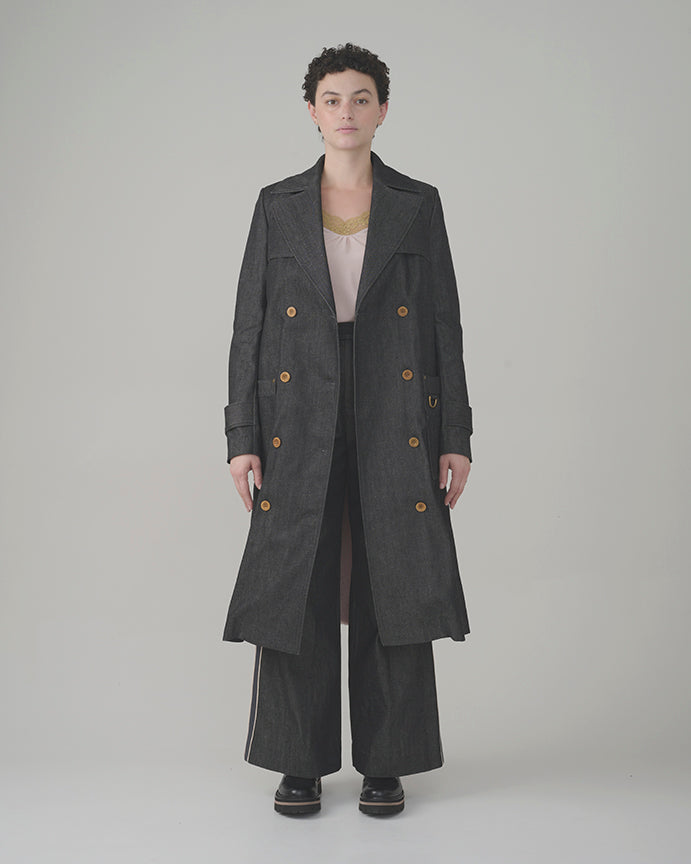 Collector Trench Coat in Selvage Denim
