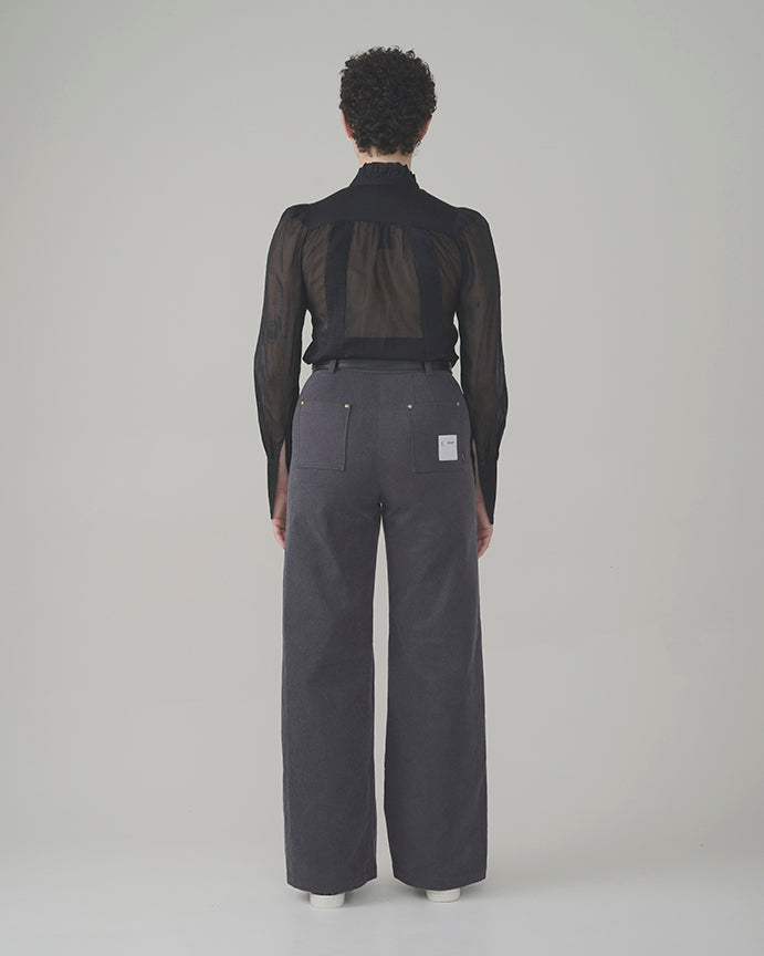 Guayabera Negra Long Sleeve Blouse
