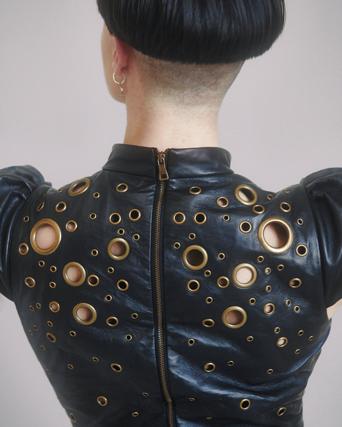 Grommet Leather Dress