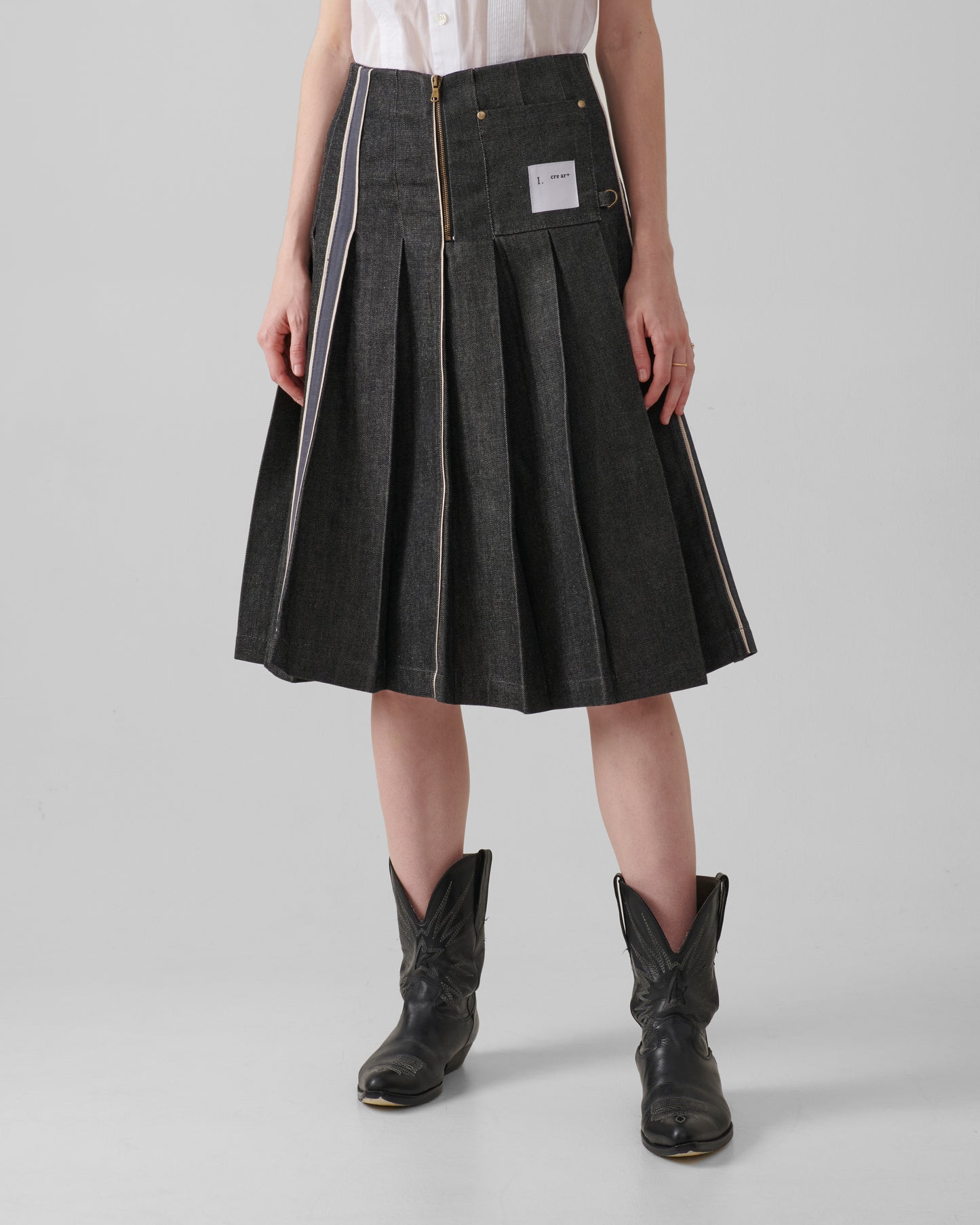 Iconico Denim Collector Pleated Skirt