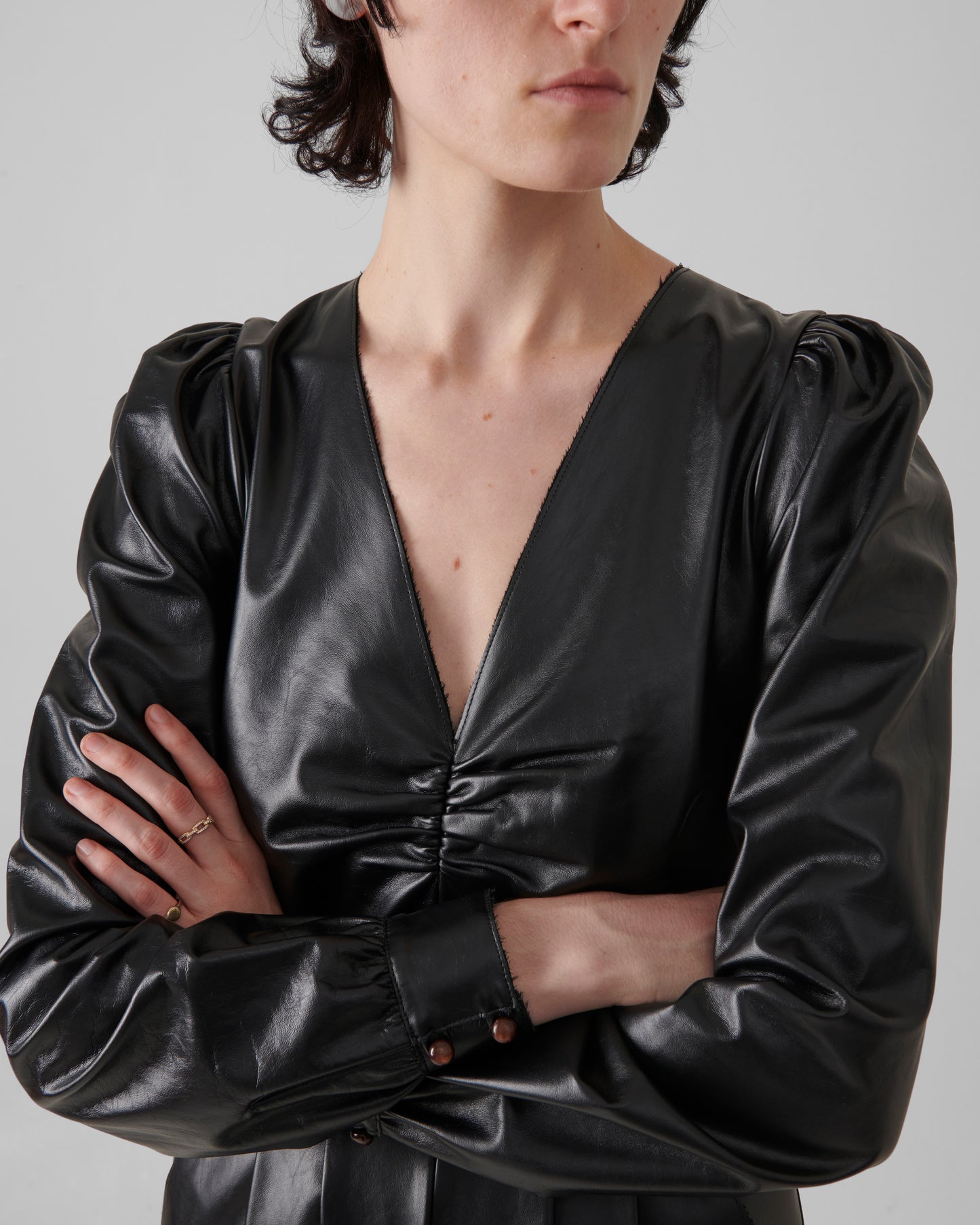 Iconico Leather Jumpsuit Night