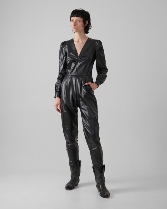 Iconico Leather Jumpsuit Night