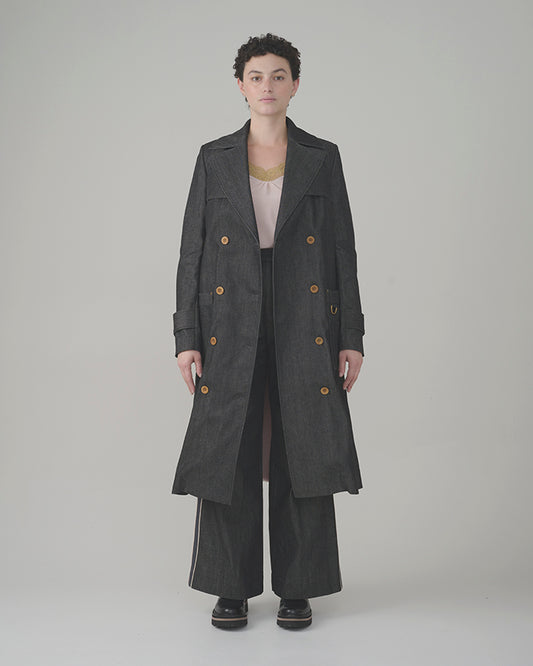 Collector Trench Coat in Selvage Denim