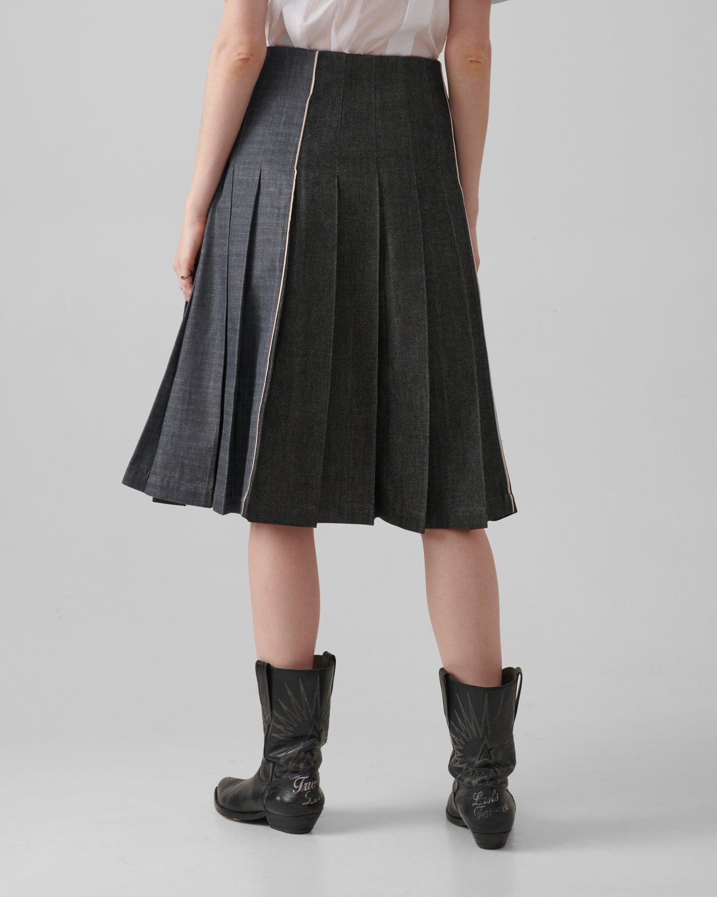Iconico Denim Collector Pleated Skirt